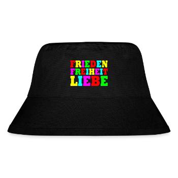 Frieden freiheit liebe - Stanley/Stella recycelter Bucket Hat - Schwarz - Vorne