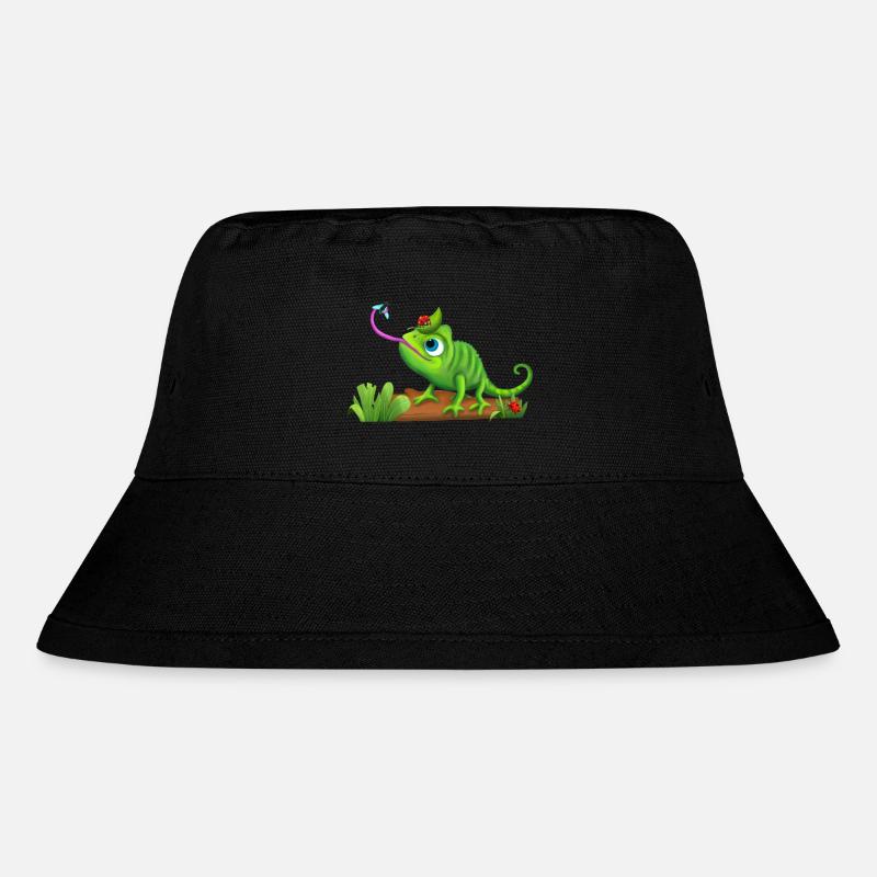 Drôle de caméléon joue avec les insectes - Bob recyclé Stanley/Stella - noir