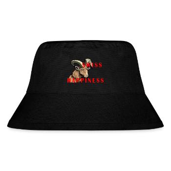 Steinbock Swiss Happiness - Stanley/Stella recycelter Bucket Hat - Schwarz - Vorne