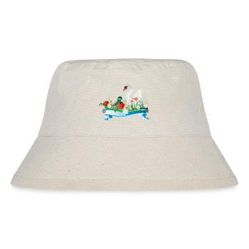 Schwan und Ente im See mit frühlingshaftem Ufer - Stanley/Stella recycelter Bucket Hat - Naturweiß - Vorne