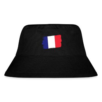 Frankreich Flagge Used Look Französische Fahne - Stanley/Stella recycelter Bucket Hat - Schwarz - Vorne