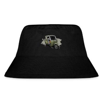 Duo DDR Dreirad - Illustration - Stanley/Stella recycelter Bucket Hat - Schwarz - Vorne