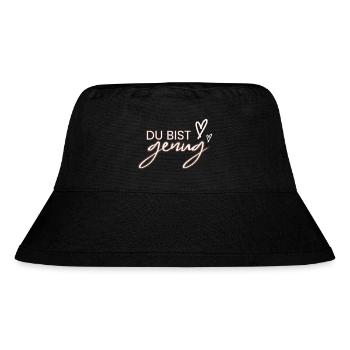 Du bist genug - Stanley/Stella recycelter Bucket Hat - Schwarz - Vorne