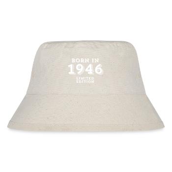 1946, Geburtsjahr, 78 Jahre alt - Stanley/Stella recycelter Bucket Hat - Naturweiß - Vorne