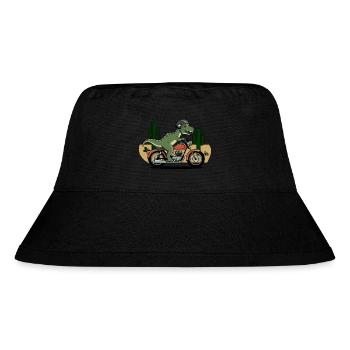 T-Rex on a Motorcycle - Stanley/Stella Recycled Bucket Hat - black - Front