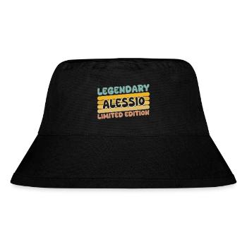 Name Alessio - Stanley/Stella recycelter Bucket Hat - Schwarz - Vorne