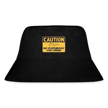 Caution May Spontaneously Start Singing Singer Kar - Stanley/Stella recycelter Bucket Hat - Schwarz - Vorne