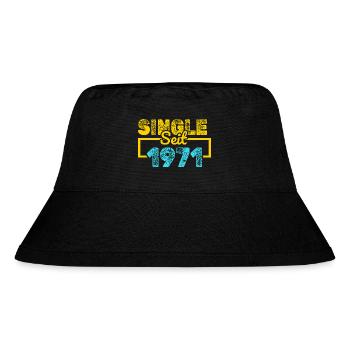 Single 1971 - Stanley/Stella recycelter Bucket Hat - Schwarz - Vorne