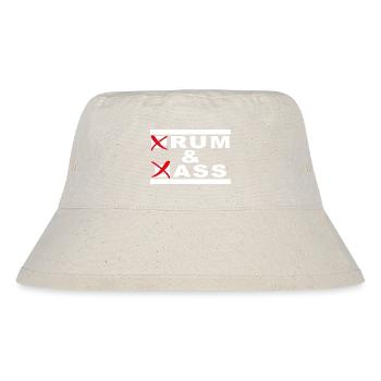 Rum & Ass – Drum and Bass Wortspiel - Stanley/Stella recycelter Bucket Hat - Naturweiß - Vorne