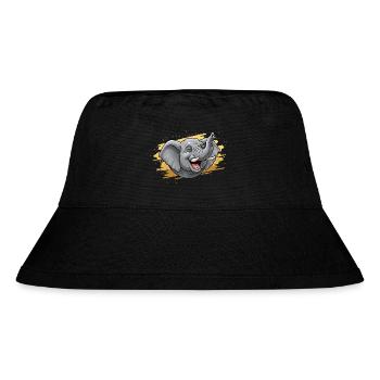 Lachender Elefantenkopf Comic - Stanley/Stella recycelter Bucket Hat - Schwarz - Vorne