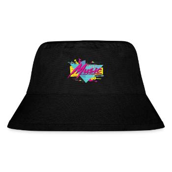 Neon Musik Retro Vibe - Stanley/Stella recycelter Bucket Hat - Schwarz - Vorne