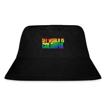 My world is colorful - Stanley/Stella recycelter Bucket Hat - Schwarz - Vorne