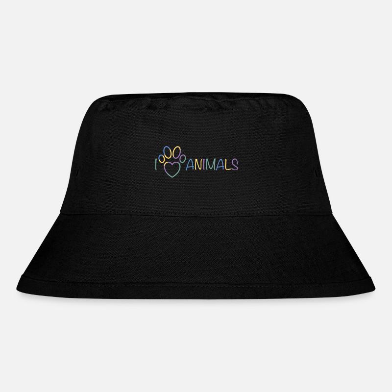 I Love Animals - Stanley/Stella recycelter Bucket Hat - Schwarz