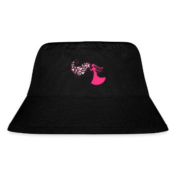 Bride with heart cloud - Stanley/Stella Recycled Bucket Hat - black - Front