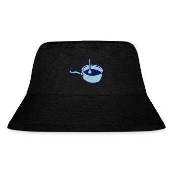 Pfanne Kochtopf Kochlöffel Koch - Stanley/Stella recycelter Bucket Hat - Schwarz - Vorne