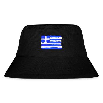 Blue Streaks Greek Flag - Stanley/Stella Recycled Bucket Hat - black - Front