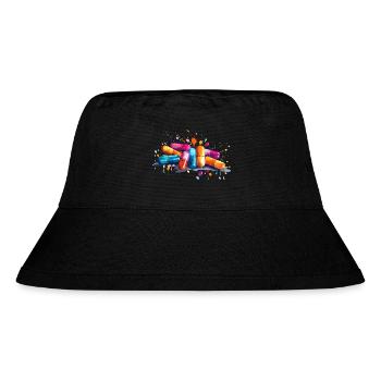 bunte Pillen - Stanley/Stella recycelter Bucket Hat - Schwarz - Vorne