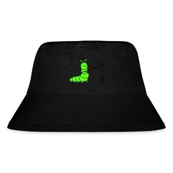 raupe angelt - Stanley/Stella recycelter Bucket Hat - Schwarz - Vorne