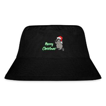 Joyeux Noël raton laveur avec bonnet de père Noël - Bob recyclé Stanley/Stella - noir - Devant