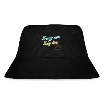 Freezy wine easy time - Stanley/Stella recycelter Bucket Hat - Schwarz - Vorne