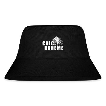 Chic Bohème Bohemian Beatnik shabby used look Palm - Stanley/Stella recycelter Bucket Hat - Schwarz - Vorne