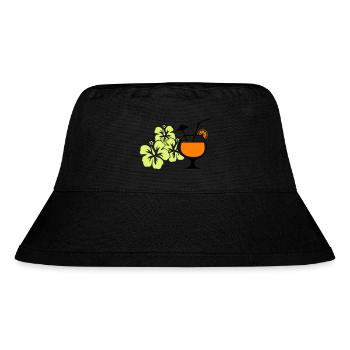 Hawaiian Hibiscus Cocktail - Stanley/Stella Recycled Bucket Hat - black - Front