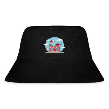 Fire Station with Helicopter and Fire Engine - Stanley/Stella recycelter Bucket Hat - Schwarz - Vorne