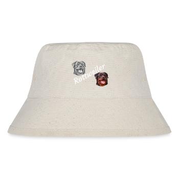 Rottweiler ,Hunde, Hundekopf, Wachhund, Rassehund, - Stanley/Stella recycelter Bucket Hat - Naturweiß - Vorne