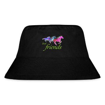 best friends bunte künstlerische Pferde Zirkus - Stanley/Stella recycelter Bucket Hat - Schwarz - Vorne