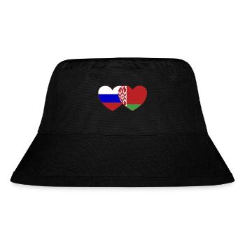 Russland Belarus Flagge Herz - Stanley/Stella recycelter Bucket Hat - Schwarz - Vorne
