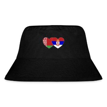 Belarus Serbien Flagge Herz - Stanley/Stella recycelter Bucket Hat - Schwarz - Vorne