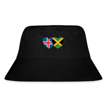 Island Jamaika Flagge Herz - Stanley/Stella recycelter Bucket Hat - Schwarz - Vorne