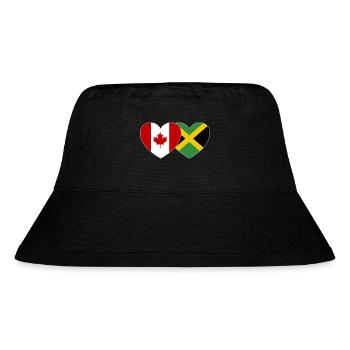 Kanada Jamaika Flagge Herz - Stanley/Stella recycelter Bucket Hat - Schwarz - Vorne