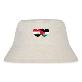 Ägypten Jordanien Flagge Herz - Stanley/Stella recycelter Bucket Hat - Naturweiß - Vorne