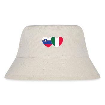 Slowenien Italien Flagge Herz - Stanley/Stella recycelter Bucket Hat - Naturweiß - Vorne