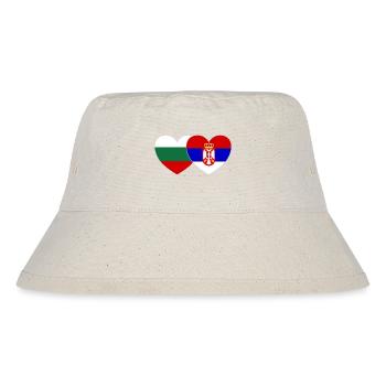 Bulgaria Serbia Flag Heart - Stanley/Stella Recycled Bucket Hat - natural - Front