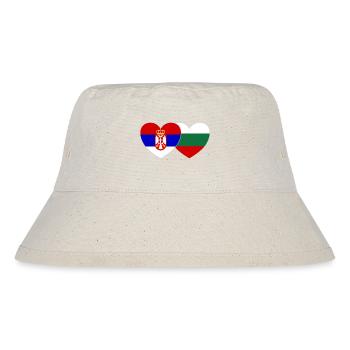 Serbia Bulgaria Flag Heart - Stanley/Stella Recycled Bucket Hat - natural - Front