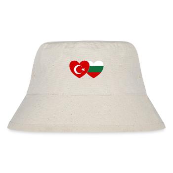 Turkey Bulgaria Flag Heart - Stanley/Stella Recycled Bucket Hat - natural - Front