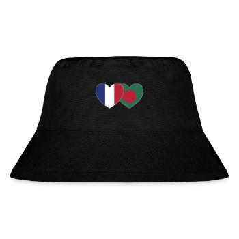 France Bangladesh Flag Heart - Stanley/Stella Recycled Bucket Hat - black - Front