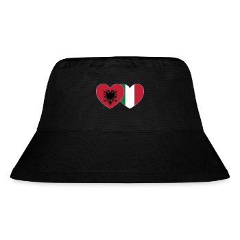 Albania Italy Flag Heart - Stanley/Stella Recycled Bucket Hat - black - Front