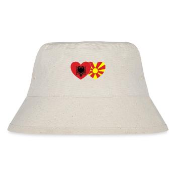 Albanie Macédoine Drapeau Coeur - Bob recyclé Stanley/Stella - blanc naturel - Devant