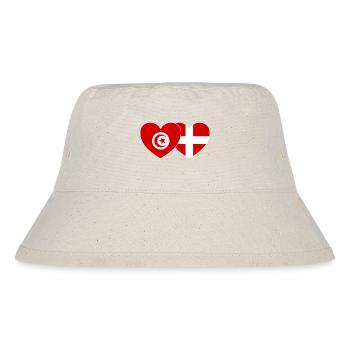 Tunisia Denmark Flag Heart - Stanley/Stella Recycled Bucket Hat - natural - Front