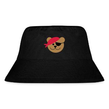 Piratenbär - Stanley/Stella recycelter Bucket Hat - Schwarz - Vorne