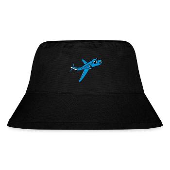 lebendig gesicht comic cartoon süß niedlich linien - Stanley/Stella recycelter Bucket Hat - Schwarz - Vorne