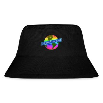 die welt ist bunt komtinente auf regenbogenfarben - Stanley/Stella recycelter Bucket Hat - Schwarz - Vorne