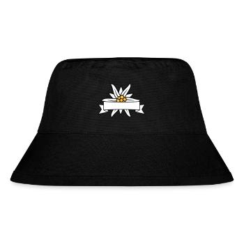 Text Banner Edelweiss - Stanley/Stella recycelter Bucket Hat - Schwarz - Vorne