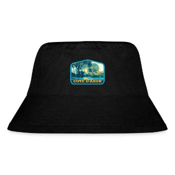 Illustrierte Ansicht der Côte d'Azur, Frankreich - Stanley/Stella recycelter Bucket Hat - Schwarz - Vorne