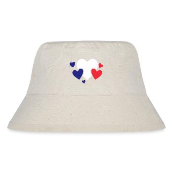 Frankreich Flagge Used Look Französische Fahne - Stanley/Stella recycelter Bucket Hat - Naturweiß - Vorne