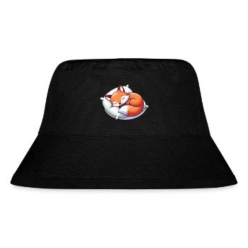 Schlafender Baby Fuchs - Stanley/Stella recycelter Bucket Hat - Schwarz - Vorne