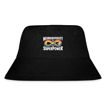 Neurodiversität ist meine Superkraft - Stanley/Stella recycelter Bucket Hat - Schwarz - Vorne